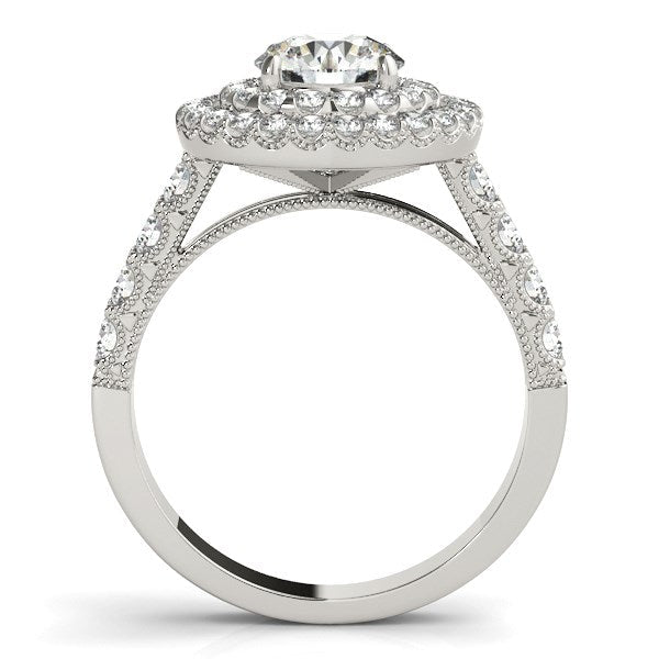 14k White Gold Diamond Engagement Ring with Double Pave Halo (2 5/8 cttw) - Alexandria Jewelry & Company Beverly Hills