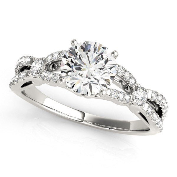 14k White Gold Diamond Engagement Ring with Multirow Split Shank (1 1/4 cttw) - Alexandria Jewelry & Company Beverly Hills