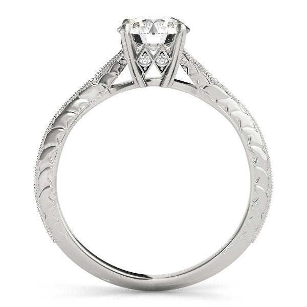 14k White Gold Diamond Engagement Ring with Side Clusters (1 1/8 cttw) - Alexandria Jewelry & Company Beverly Hills