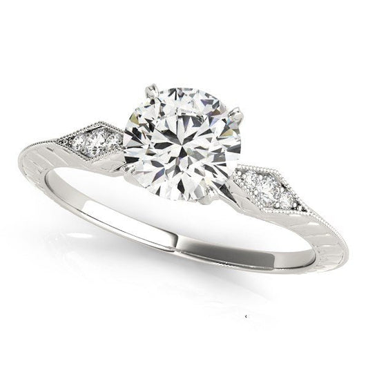 14k White Gold Diamond Engagement Ring with Side Clusters (1 1/8 cttw) - Alexandria Jewelry & Company Beverly Hills