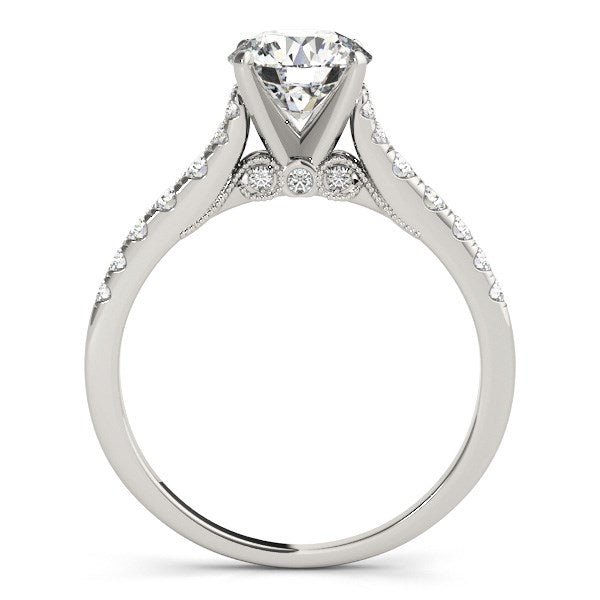 14k White Gold Diamond Engagement Ring With Single Row Band (1 3/4 cttw) - Alexandria Jewelry & Company Beverly Hills