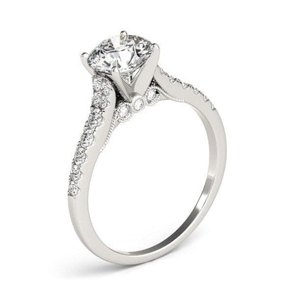 14k White Gold Diamond Engagement Ring With Single Row Band (1 3/4 cttw) - Alexandria Jewelry & Company Beverly Hills