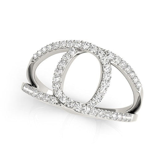 14k White Gold Diamond Loop Style Dual Band Ring (1/2 cttw) - Alexandria Jewelry & Company Beverly Hills