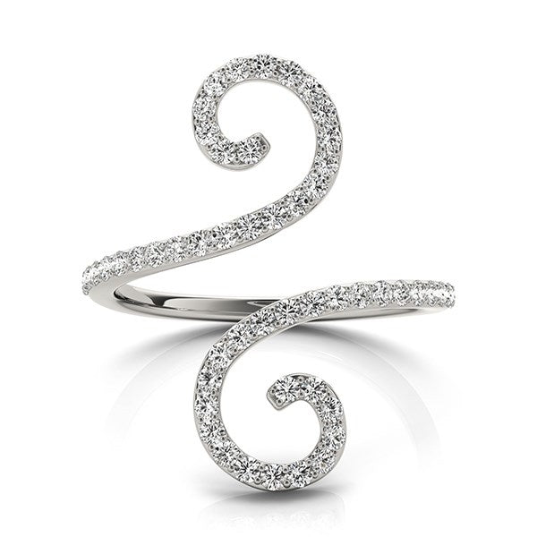 14k White Gold Diamond Open Flourish Style Ring (1/2 cttw) - Alexandria Jewelry & Company Beverly Hills