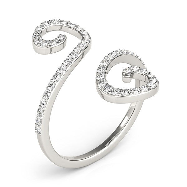 14k White Gold Diamond Open Flourish Style Ring (1/2 cttw) - Alexandria Jewelry & Company Beverly Hills