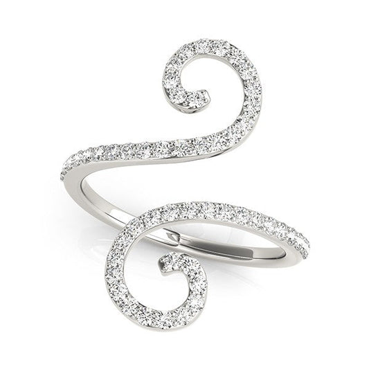 14k White Gold Diamond Open Flourish Style Ring (1/2 cttw) - Alexandria Jewelry & Company Beverly Hills