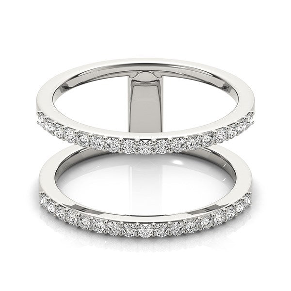 14k White Gold Dual Band Design Ring with Diamonds (1/3 cttw) - Alexandria Jewelry & Company Beverly Hills