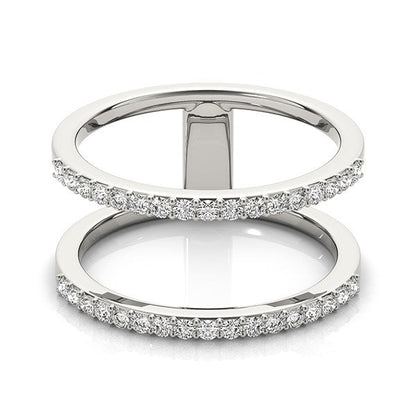 14k White Gold Dual Band Design Ring with Diamonds (1/3 cttw) - Alexandria Jewelry & Company Beverly Hills