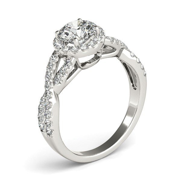 14k White Gold Entwined Split Shank Diamond Engagement Ring (1 1/2 cttw) - Alexandria Jewelry & Company Beverly Hills