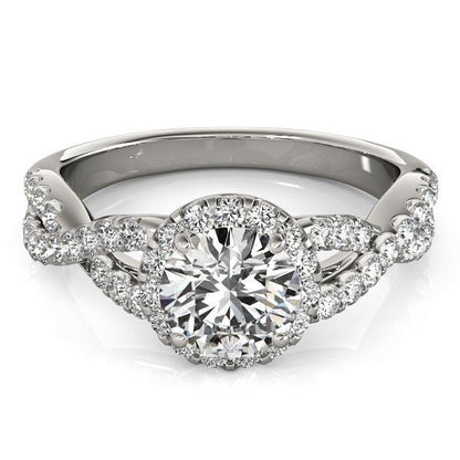 14k White Gold Entwined Split Shank Diamond Engagement Ring (1 1/2 cttw) - Alexandria Jewelry & Company Beverly Hills