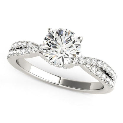 14k White Gold Fancy Prong Split Shank Diamond Engagement Ring (1 1/4 cttw) - Alexandria Jewelry & Company Beverly Hills