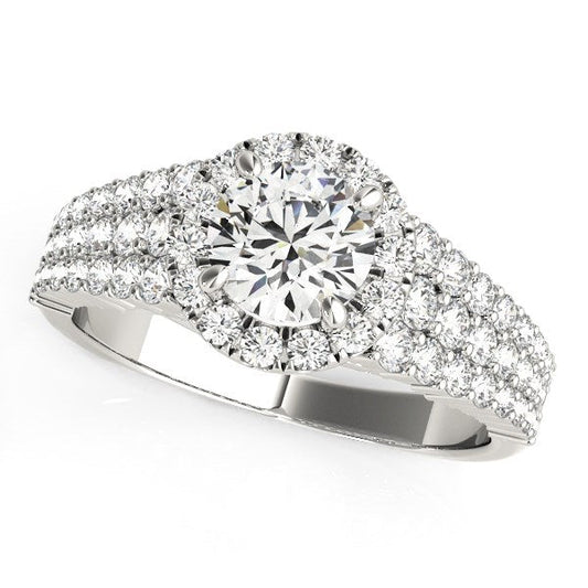 14k White Gold Graduated Pave Set Shank Diamond Engagement Ring (1 5/8 cttw) - Alexandria Jewelry & Company Beverly Hills