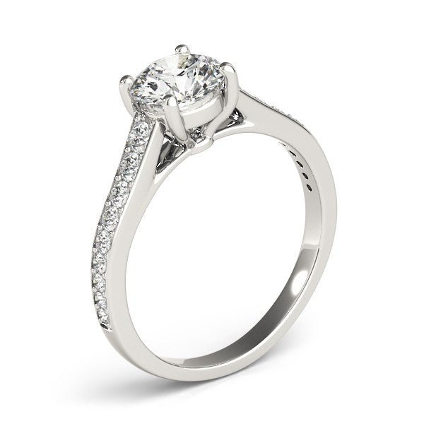 14k White Gold Graduated Single Row Diamond Engagement Ring (1 1/3 cttw) - Alexandria Jewelry & Company Beverly Hills