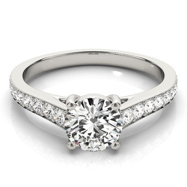 14k White Gold Graduated Single Row Diamond Engagement Ring (1 1/3 cttw) - Alexandria Jewelry & Company Beverly Hills