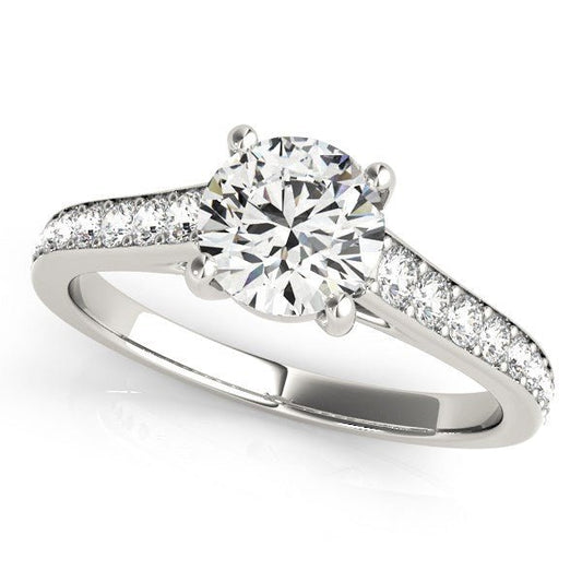 14k White Gold Graduated Single Row Diamond Engagement Ring (1 1/3 cttw) - Alexandria Jewelry & Company Beverly Hills