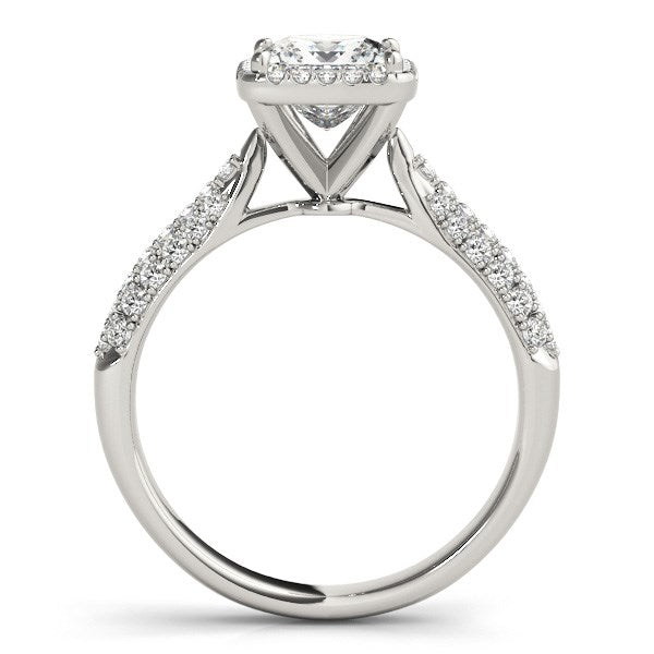 14k White Gold Halo Pave Band Diamond Engagement Ring (1 1/3 cttw) - Alexandria Jewelry & Company Beverly Hills