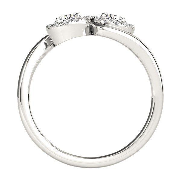 14k White Gold Halo Set Round Two Stone Diamond Ring (3/8 cttw) - Alexandria Jewelry & Company Beverly Hills