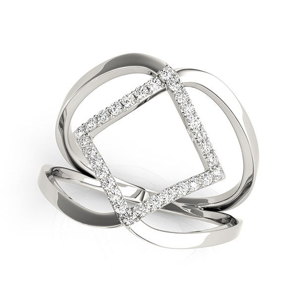 14k White Gold Interlaced Design Diamond Ring (1/5 cttw) - Alexandria Jewelry & Company Beverly Hills