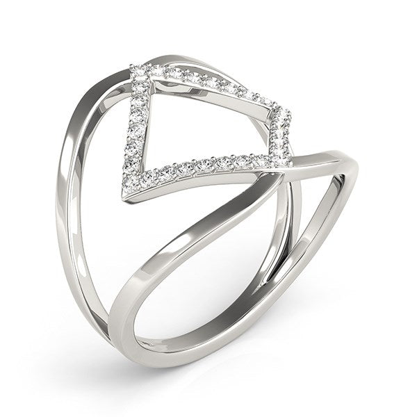 14k White Gold Interlaced Design Diamond Ring (1/5 cttw) - Alexandria Jewelry & Company Beverly Hills