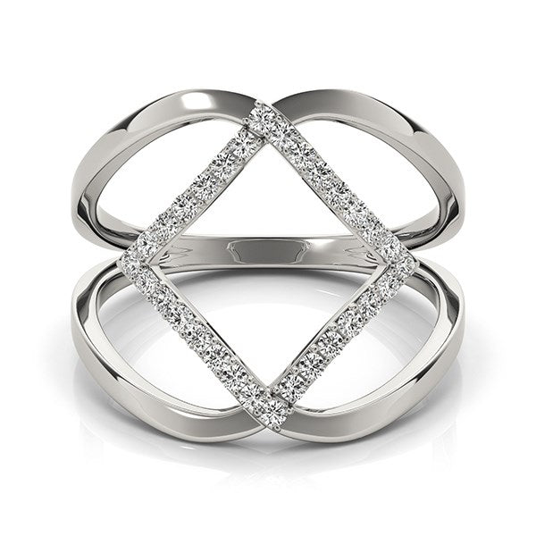 14k White Gold Interlaced Design Diamond Ring (1/5 cttw) - Alexandria Jewelry & Company Beverly Hills