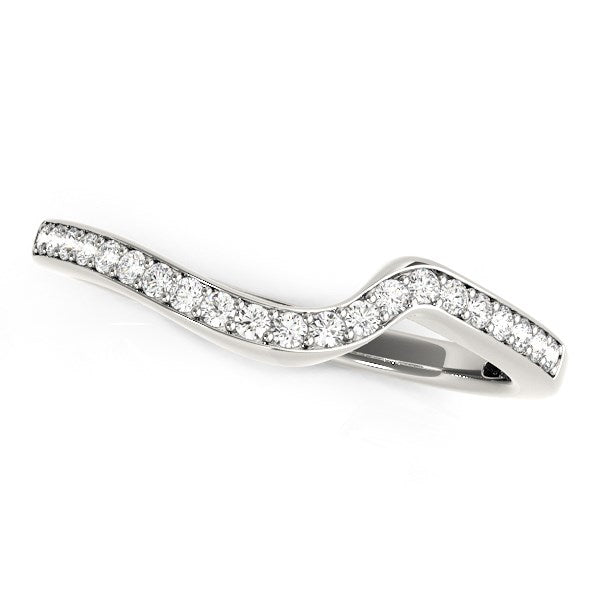 14k White Gold Modern Curved Wedding Ring (1/5 cttw) - Alexandria Jewelry & Company Beverly Hills