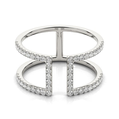 14k White Gold Modern Dual Band Style Diamond Ring (1/2 cttw) - Alexandria Jewelry & Company Beverly Hills