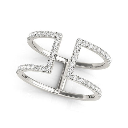 14k White Gold Modern Dual Band Style Diamond Ring (1/2 cttw) - Alexandria Jewelry & Company Beverly Hills