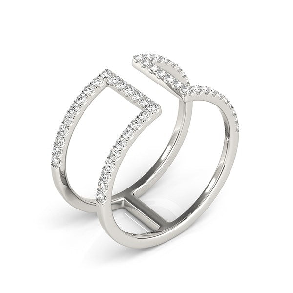 14k White Gold Modern Dual Band Style Diamond Ring (1/2 cttw) - Alexandria Jewelry & Company Beverly Hills