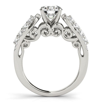 14k White Gold Multirow Shank Round Diamond Engagement Ring (1 1/2 cttw) - Alexandria Jewelry & Company Beverly Hills