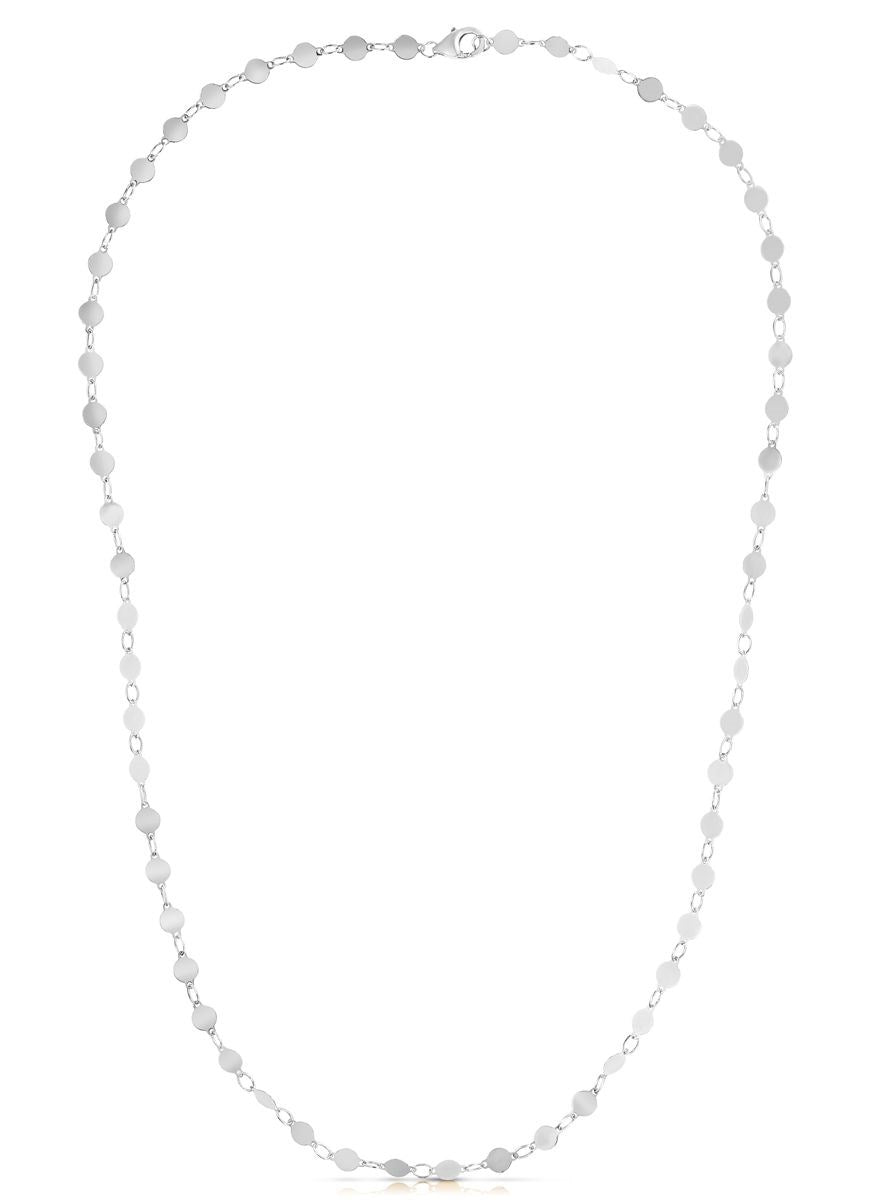 14k White Gold Necklace with Polished Circles - Alexandria Jewelry & Company Beverly Hills