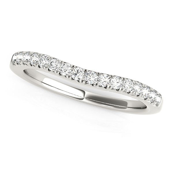 14k White Gold Pave Set Round Curved Wedding Band (1/4 cttw) - Alexandria Jewelry & Company Beverly Hills