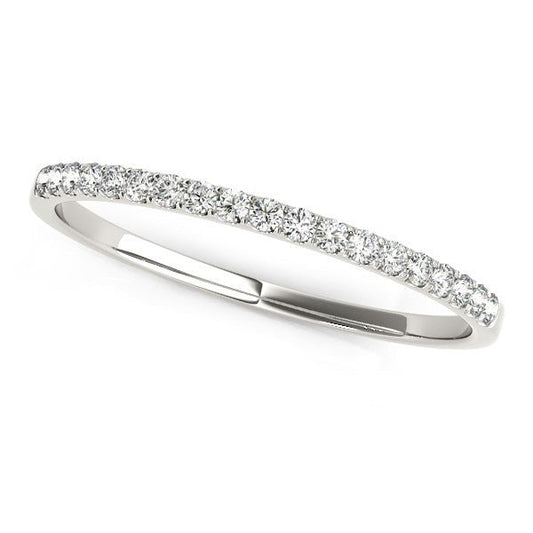 14k White Gold Pave Setting Diamond Wedding Ring (1/8 cttw) - Alexandria Jewelry & Company Beverly Hills