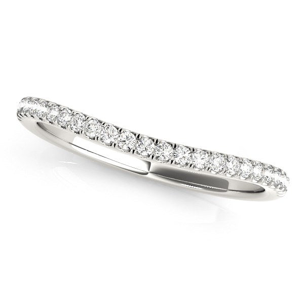 14k White Gold Pave Setting Style Curved Wedding Band (1/10 cttw) - Alexandria Jewelry & Company Beverly Hills