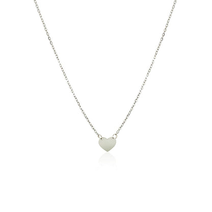 14k White Gold Polished Mini Heart Necklace - Alexandria Jewelry & Company Beverly Hills