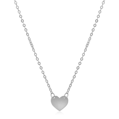 14k White Gold Polished Mini Heart Necklace - Alexandria Jewelry & Company Beverly Hills