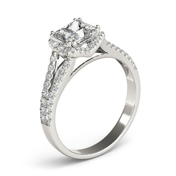 14k White Gold Princes Cut Halo Split Shank Diamond Engagement Ring (2 cttw) - Alexandria Jewelry & Company Beverly Hills