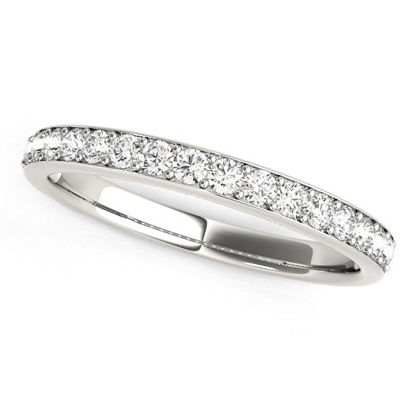 14k White Gold Prong Set Wedding Band with Diamonds (1/3 cttw) - Alexandria Jewelry & Company Beverly Hills