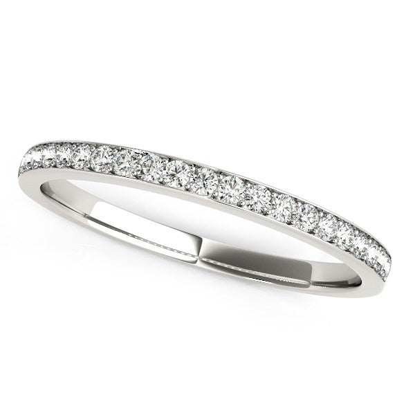 14k White Gold Prong Setting Round Diamond Wedding Band (1/5 cttw) - Alexandria Jewelry & Company Beverly Hills