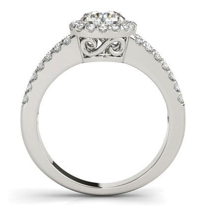 14k White Gold Round Diamond Split Shank Design Engagement Ring (7/8 cttw) - Alexandria Jewelry & Company Beverly Hills