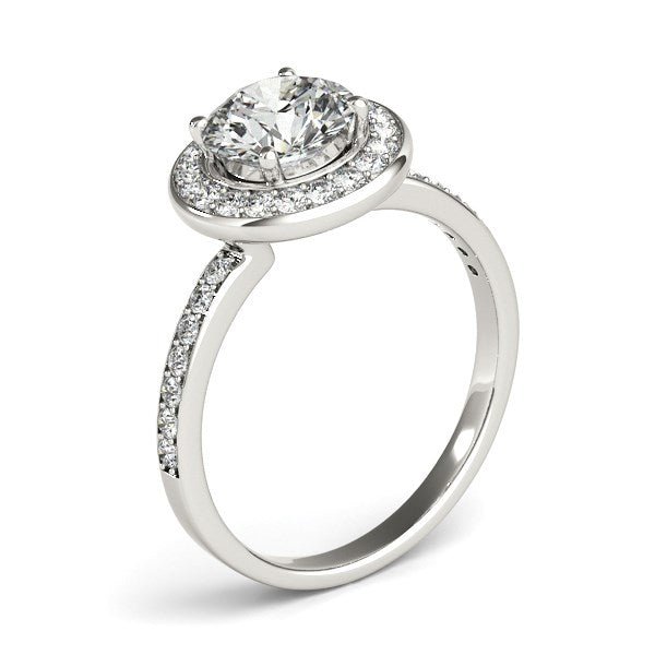 14k White Gold Round Halo Diamond Engagement Ring (1 1/2 cttw) - Alexandria Jewelry & Company Beverly Hills