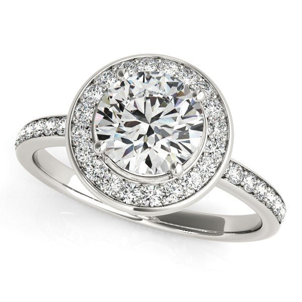 14k White Gold Round Halo Diamond Engagement Ring (1 1/2 cttw) - Alexandria Jewelry & Company Beverly Hills