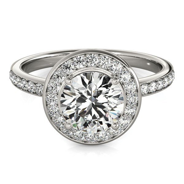 14k White Gold Round Halo Diamond Engagement Ring (1 1/2 cttw) - Alexandria Jewelry & Company Beverly Hills