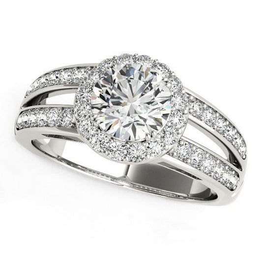 14k White Gold Round Split Shank Style Diamond Engagement Ring (1 1/2 cttw) - Alexandria Jewelry & Company Beverly Hills