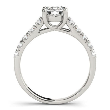 14k White Gold Round Trellis Setting Diamond Engagement Ring (1 cttw) - Alexandria Jewelry & Company Beverly Hills