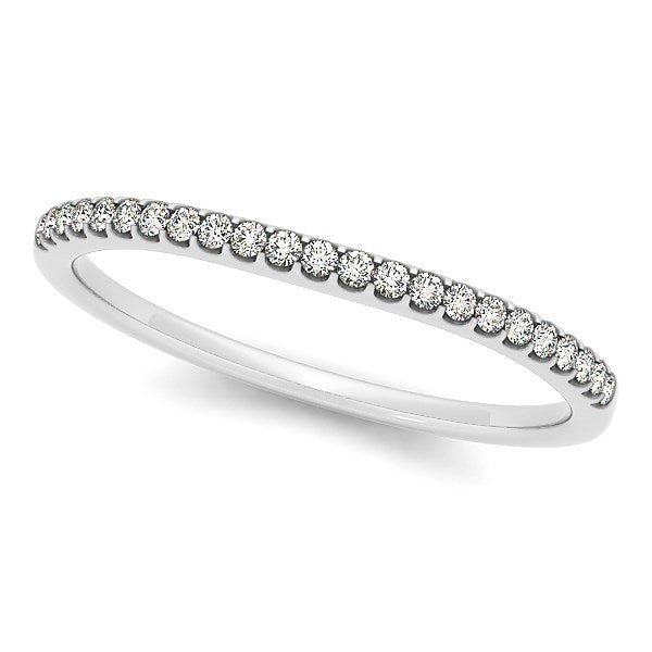 14k White Gold Scallop Setting Round Diamond Wedding Band (1/10 cttw) - Alexandria Jewelry & Company Beverly Hills