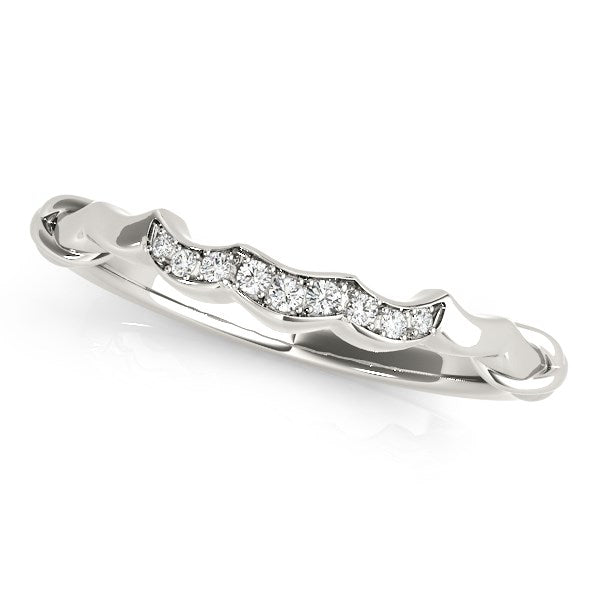 14k White Gold Scallop Wedding Band (1/20 cttw) - Alexandria Jewelry & Company Beverly Hills