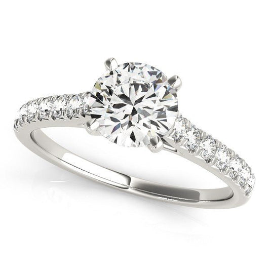 14k White Gold Single Row Band Diamond Engagement Ring (1 1/3 cttw) - Alexandria Jewelry & Company Beverly Hills