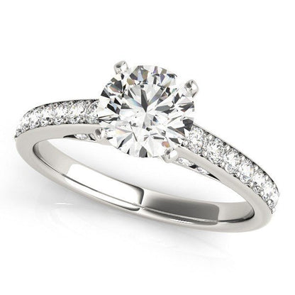 14k White Gold Single Row Prong Set Diamond Engagement Ring (1 3/8 cttw) - Alexandria Jewelry & Company Beverly Hills