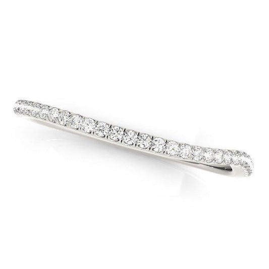 14k White Gold Slim Curved Diamond Wedding Ring (1/10 cttw) - Alexandria Jewelry & Company Beverly Hills