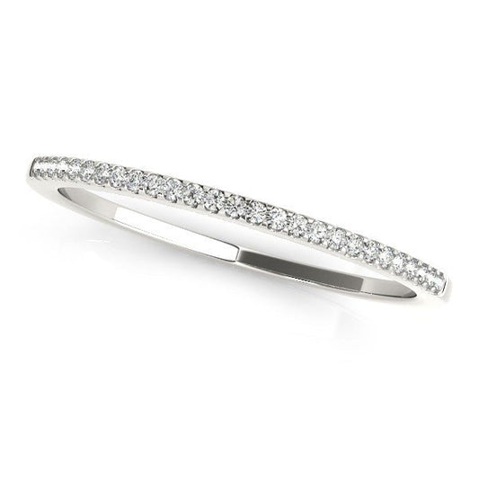 14k White Gold Slim Round Pave Set Wedding Band (1/10 cttw) - Alexandria Jewelry & Company Beverly Hills